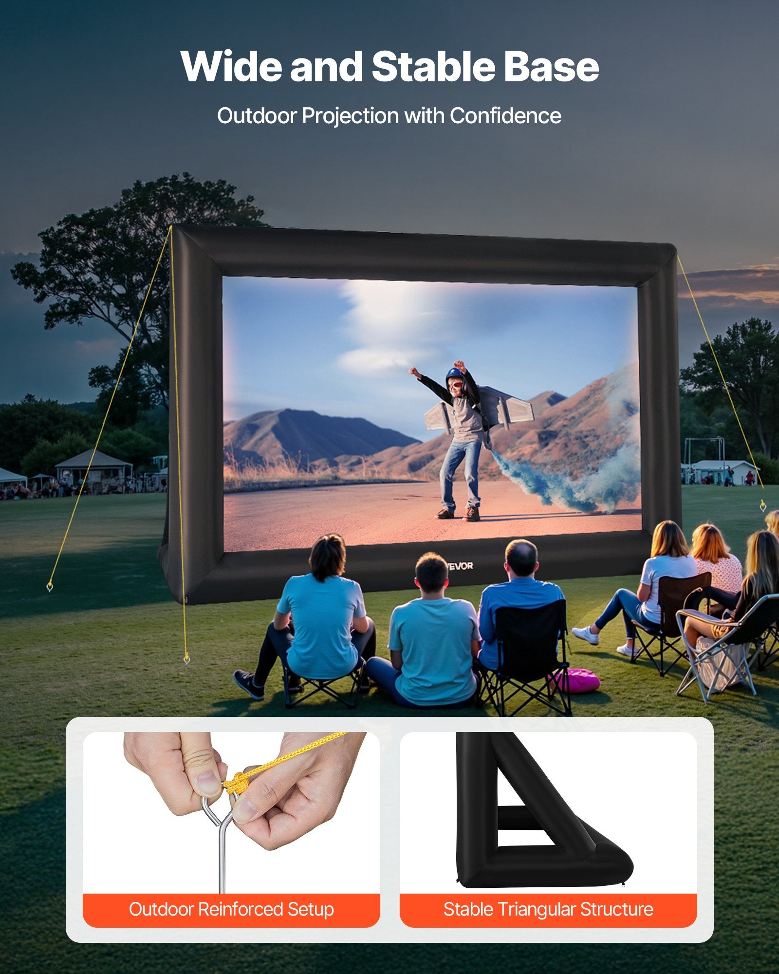 20 ft Inflatable Movie Screen 16:9 600D Movie Projector with Portable Bag