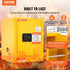 12 Gallon Safety Cabinet for Flammable Liquids Single door and Manual Close Yellow Hazardous Storage