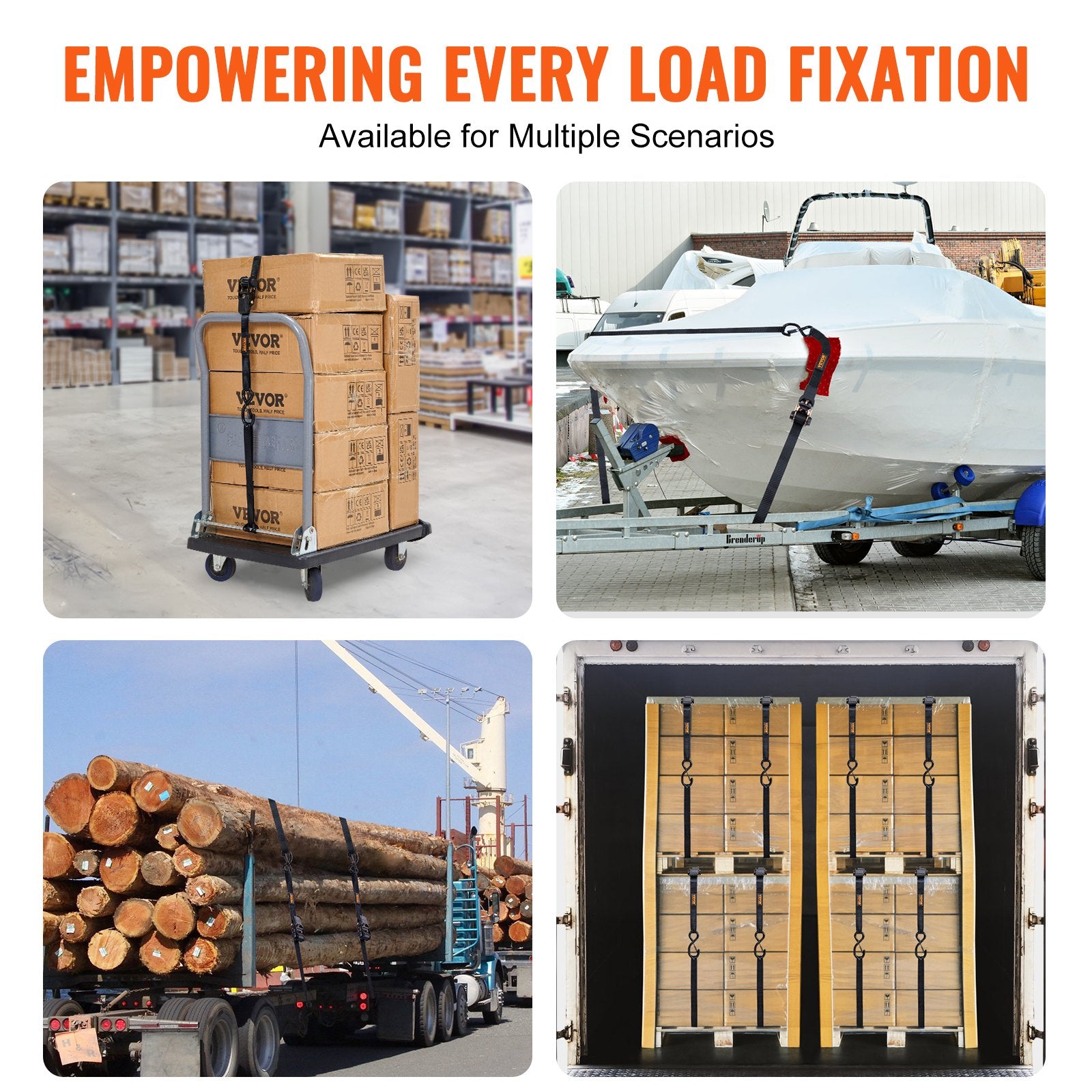 4 Pack Ratchet Tie Down Straps 2200 lbs 1