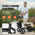 Folding Knee Scooter, Aluminum Steerable Knee Walker with Height-Adjustable Handlebar & Knee Pad, 12" All-Terrain Wheels, Dual Brakes, Leg Recovery Scooter for Broken Ankle Foot Injuries, 159KG
