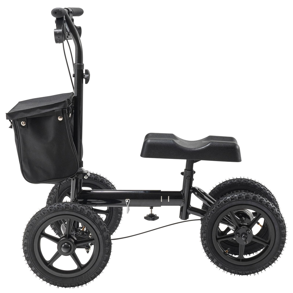 Folding Knee Scooter, Aluminum Steerable Knee Walker with Height-Adjustable Handlebar & Knee Pad, 12