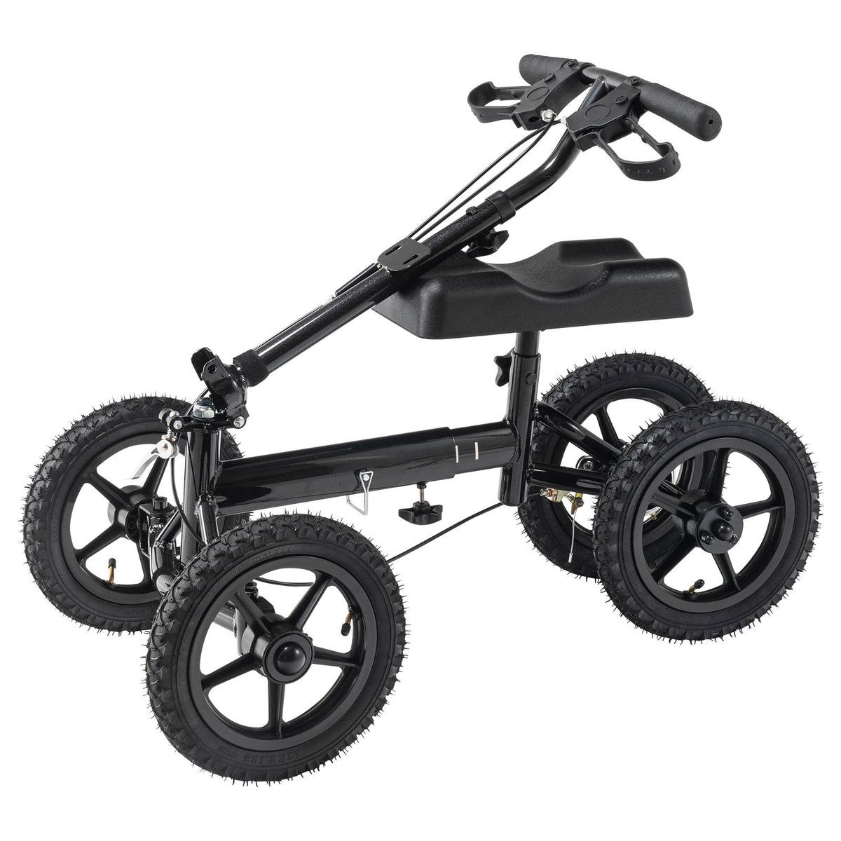 Folding Knee Scooter, Aluminum Steerable Knee Walker with Height-Adjustable Handlebar & Knee Pad, 12
