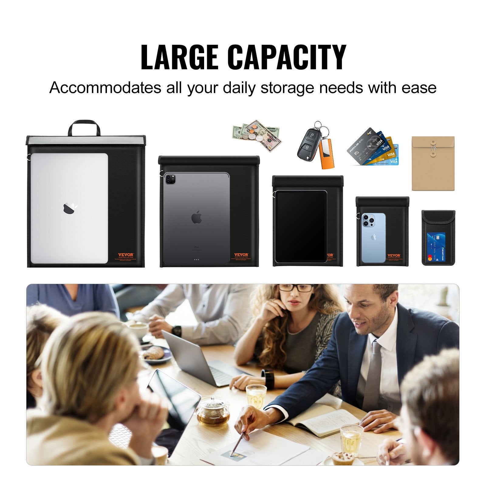 Faraday Bag 4 Pack Signal Blocking Holder for Laptop Tablet Phone Radio XL