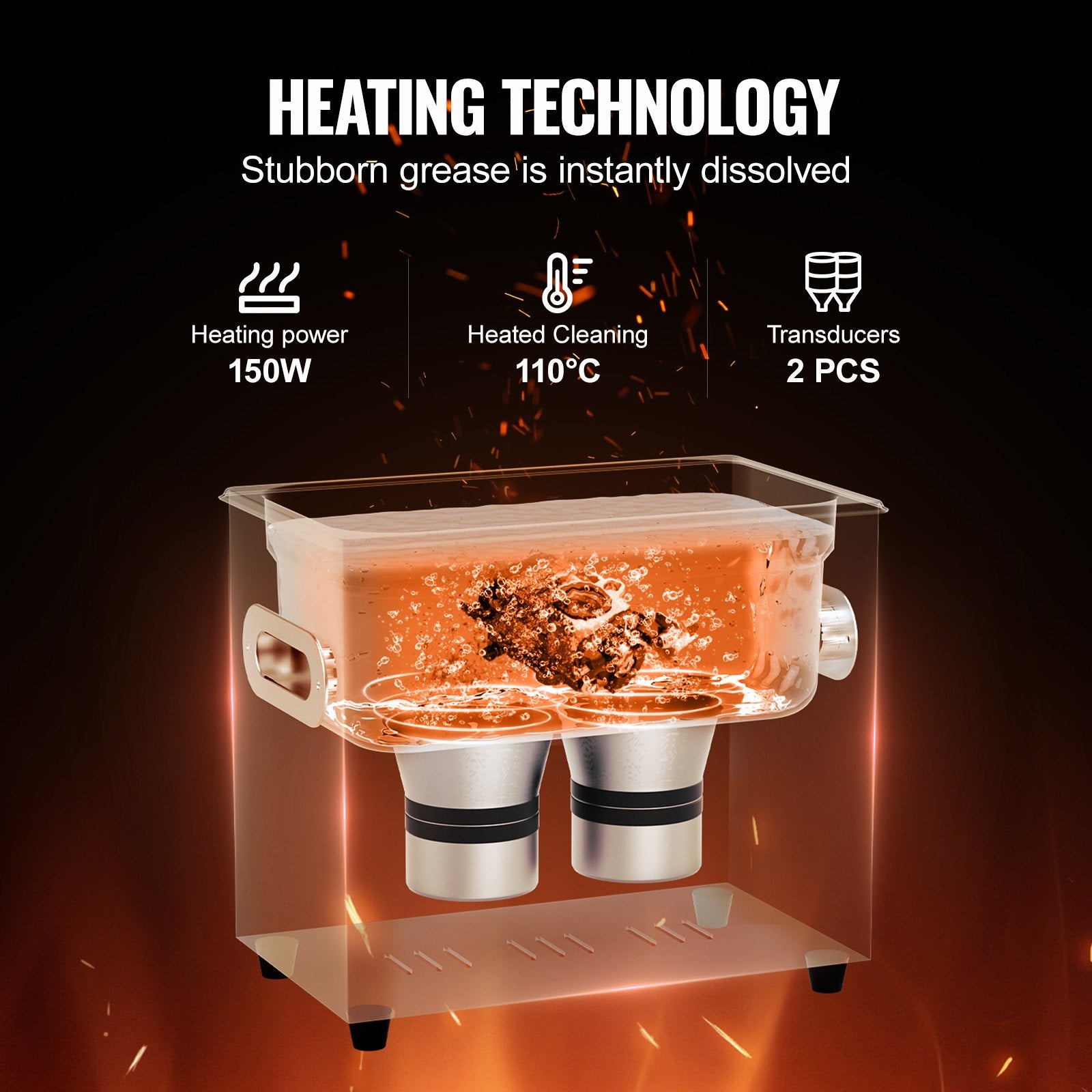 3L Ultrasonic Cleaner with Heater Timer & Basket, Professional Digital Sonic Cavitation Machine, 120W Cleaning Machine for Watch Instruments, Glasses, Coin, Metal Parts, Tool