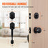 Matte Black Front Door Handle & Deadbolt Lock Set with Interior Knob