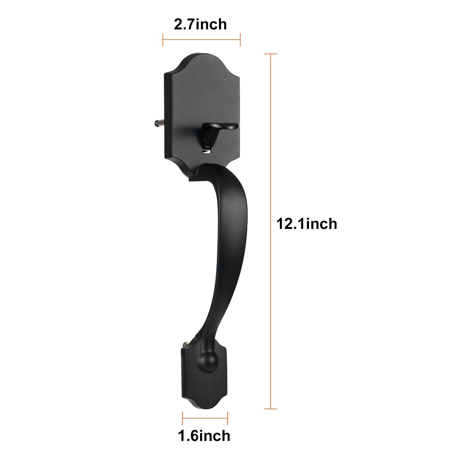 Matte Black Front Door Handle & Deadbolt Lock Set with Interior Knob