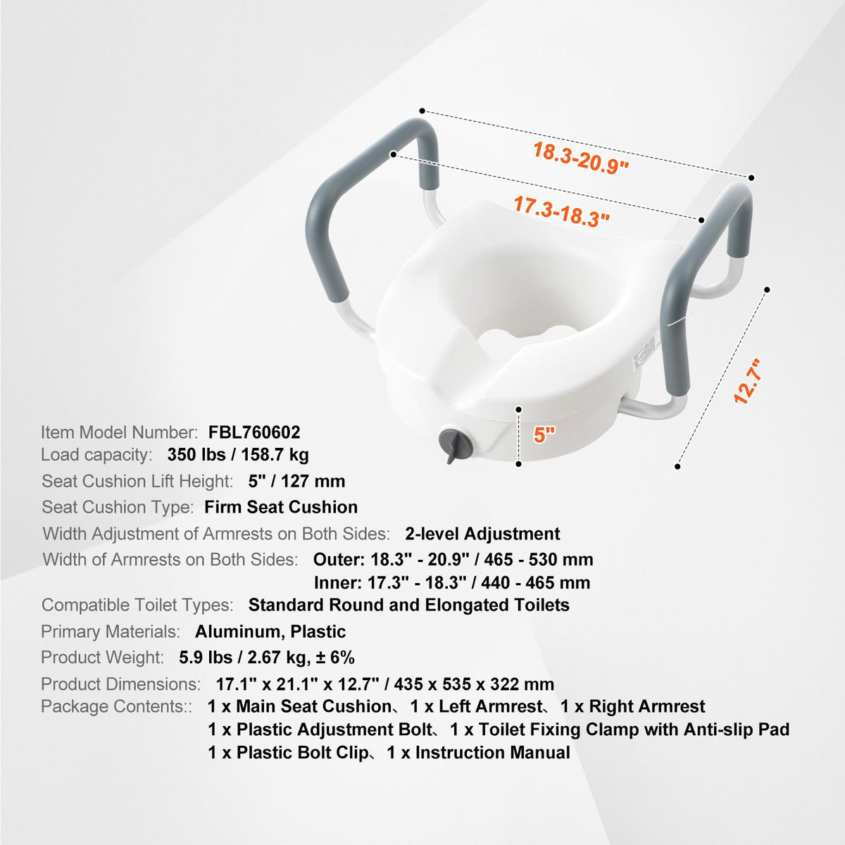 Raised Toilet Seat, 5