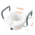 Raised Toilet Seat, 5" Height Raised, 350 lbs Weight Capacity, for Round and Elongated Toilet, Twist Lock Installation,19.1" - 21.7" Adjustable Width, for Elderly, Handicap, Patient, Pregnant, M