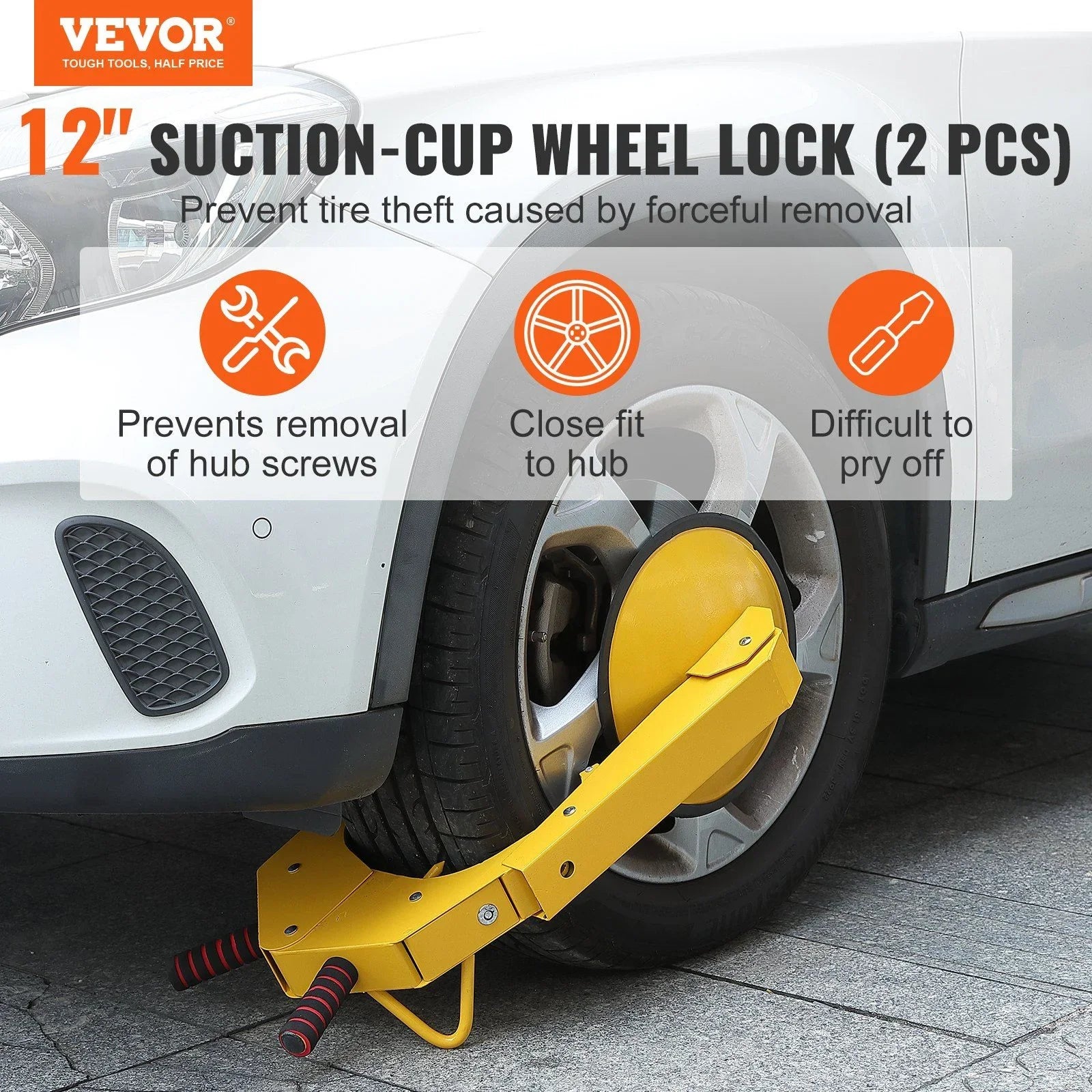 Wheel Lock Clamp, 2-Pack Trailer Wheel Lock, Heavy-Duty Anti Theft Tire Lock, Adjustable Tire Boot Lock Tire Claw, Trailer Wheel Locks for RV Trailers, Cars, Trucks, SUVs