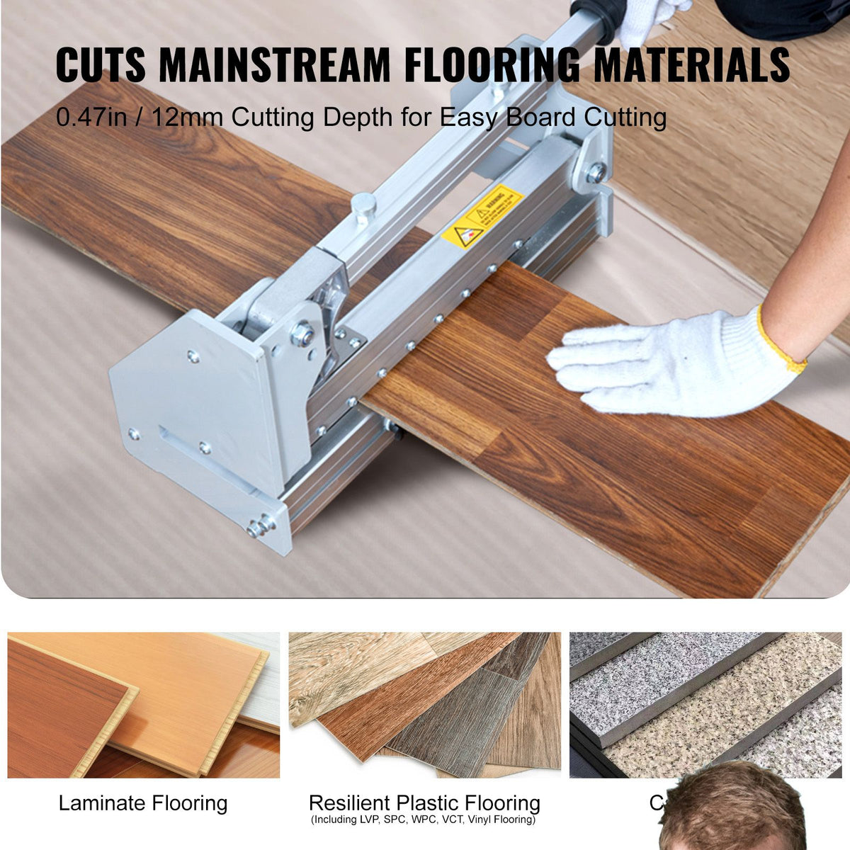 330mm Floor Cutter for Vinyl Plank Laminate Hardwood 12mm Cutting Depth