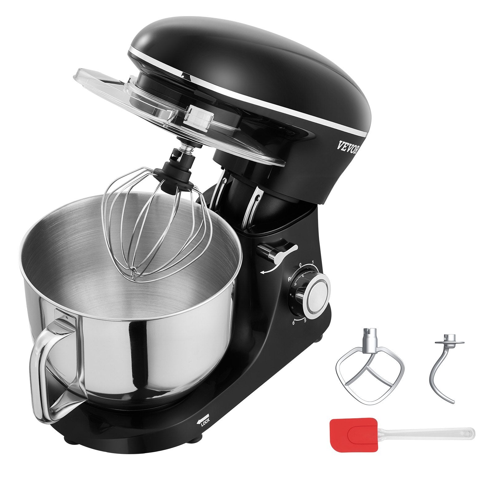 Stand Mixer 5.68 L Electric Dough Mixer 1100W 6 + P Speeds Food Beater