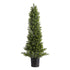Artificial Topiary Cedar Trees, 2 Set 914mm Faux Pine Shrubs Plants, Fake Silk Tree Look Real, Easy Assembly for Decor Front Porch Outdoor Patio Garden Balcony Backyard Indoor Office