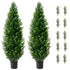 2 Pack 4ft Artificial Cedar Topiary Trees UV Faux Plants Indoor Outdoor Green