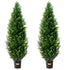 VEVOR 2 Pack 4' Artificial Cedar Topiary Tree Faux Plant UV Decor In/Outdoor