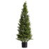 Artificial Topiary Cedar Trees, 2 Set 1219mm Faux Pine Shrubs Plants, Fake Silk Tree Look Real, Easy Assembly for Decor Front Porch Outdoor Patio Garden Balcony Backyard Indoor Office