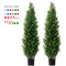 2 Pack 5' Artificial Cedar Topiary Tree Faux Plant UV Decor In/Outdoor