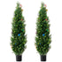 2 Pack 5' Artificial Cedar Topiary Tree Faux Plant UV Decor In/Outdoor