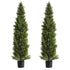 Artificial Topiary Cedar Trees, 2 Set 1524mm Faux Pine Shrubs Plants, Fake Silk Tree Look Real, Easy Assembly for Decor Front Porch Outdoor Patio Garden Balcony Backyard Indoor Office