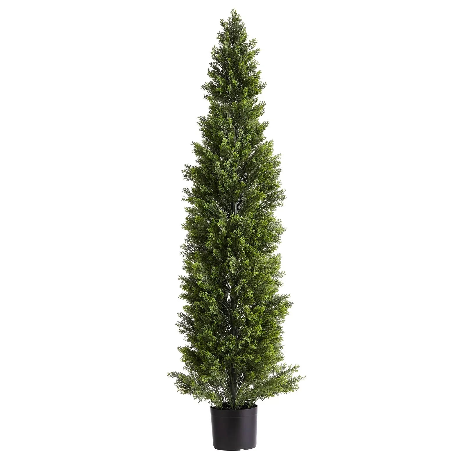 Artificial Topiary Cedar Trees, 2 Set 1524mm Faux Pine Shrubs Plants, Fake Silk Tree Look Real, Easy Assembly for Decor Front Porch Outdoor Patio Garden Balcony Backyard Indoor Office