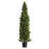 Artificial Topiary Cedar Trees, 2 Set 1524mm Faux Pine Shrubs Plants, Fake Silk Tree Look Real, Easy Assembly for Decor Front Porch Outdoor Patio Garden Balcony Backyard Indoor Office