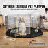 Dog Playpen, 8 Pcs 30"H x 24"W Panels Foldable Metal Pet Exercise Pen, Dog Fence Indoor and Outdoor Pen with Door, 600D Oxford Fabric Bottom Pad, Pet Playpen for Dogs, Cats, Other Small Animals