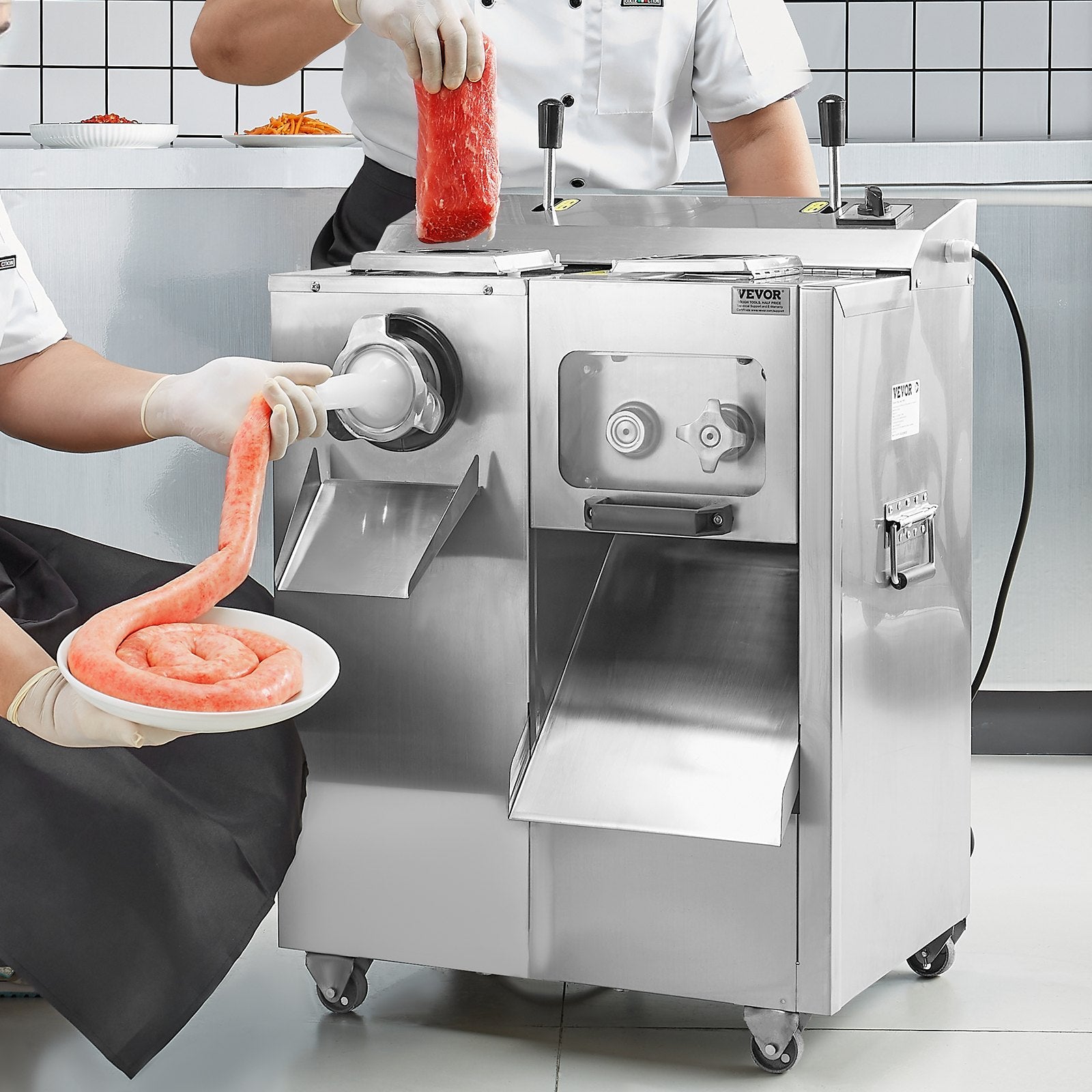 Commercial Electric Meat Grinder Slicer 6.35 kg/Min Sausage Stuffer Maker