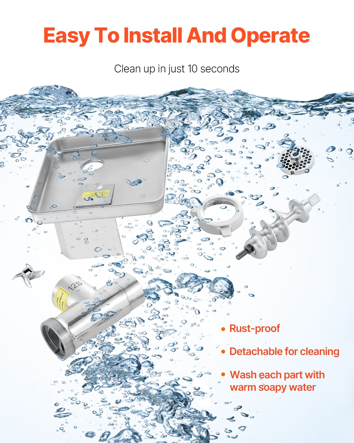 Commercial Electric Meat Grinder Slicer 4.99 kg/Min Sausage Stuffer Maker