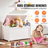 Kids Toy Storage Bench Wooden Toy Box Chest 32.68 x 17.91 x 24.02" White