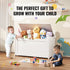 Kids Toy Storage Bench Wooden Toy Box Chest 32.68 x 17.91 x 24.02" White