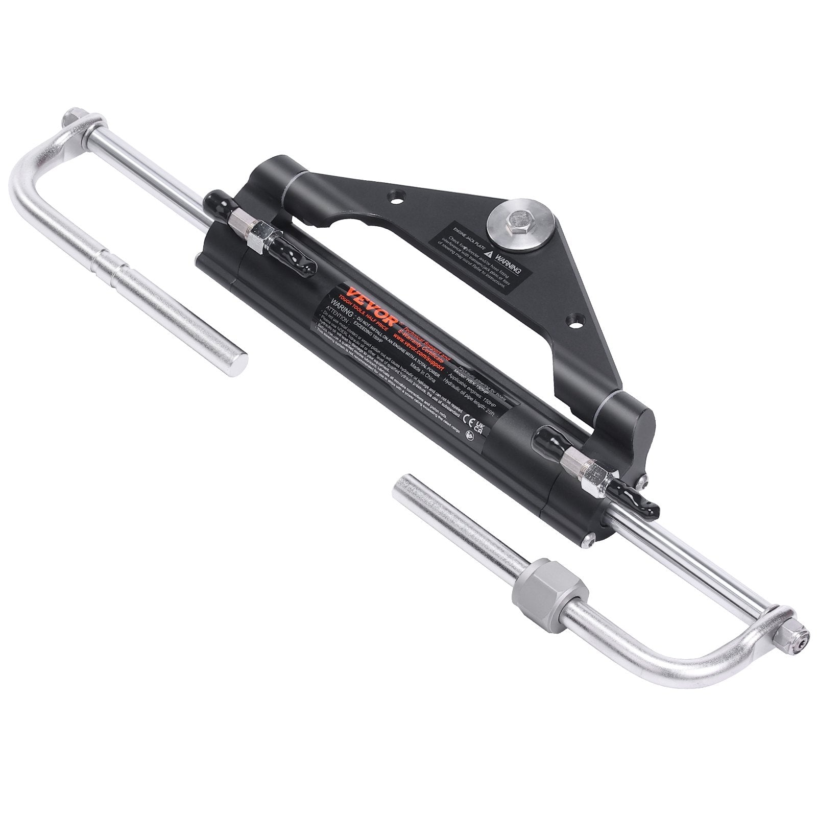 150HP Hydraulic Outboard Steering Kit Boat Marine System, Built-in Two-Way Lock Cylinder, 150HP Pump and High-Strength Nylon Hose for Single Station, Single-Engine use