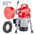 Drain Cleaner Machine 66FT x 5/8In 250W Sectional Snake Auger Manual Feed
