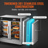 Hot Box Food Warmer, 4-Tier Concession Warmer with Water Tray, 4 Pans, Glass Double-door and Adjustable Shelves, Stainless Steel Food Warmer Cabinet, Ideal for Storing Pizza, Chicken, Restaurant