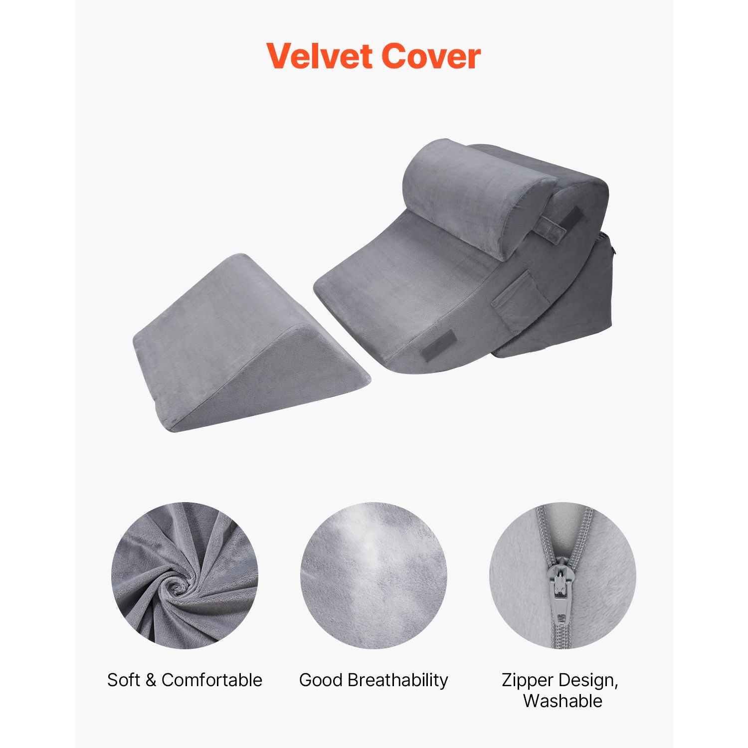 4PCS Adjustable Wedge Pillow Set Orthopedic Bed Support for Sleeping