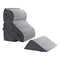 Wedge Pillow for Sleeping, 4 Pcs Adjustable Orthopedic Bed Wedge Set, Support Leg Neck Shoulder, Post Surgery Pillow for Back Pain, Acid Reflux, Snoring Relief, Sitting up in Bed, Dark Grey