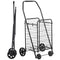 Folding Shopping Cart 40.8kg Capacity Rolling Grocery Laundry Utility Cart