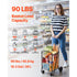 Folding Shopping Cart 40.8kg Capacity Rolling Grocery Laundry Utility Cart