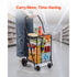 Folding Shopping Cart 40.8kg Capacity Rolling Grocery Laundry Utility Cart