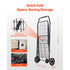 Folding Shopping Cart 40.8kg Capacity Rolling Grocery Laundry Utility Cart