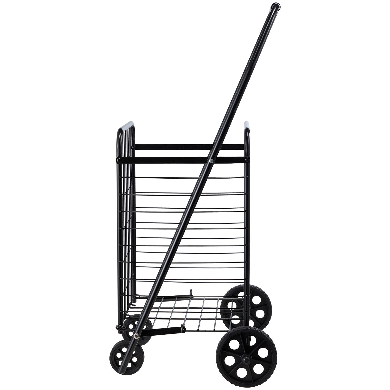 Folding Shopping Cart 40.8kg Capacity Rolling Grocery Laundry Utility Cart