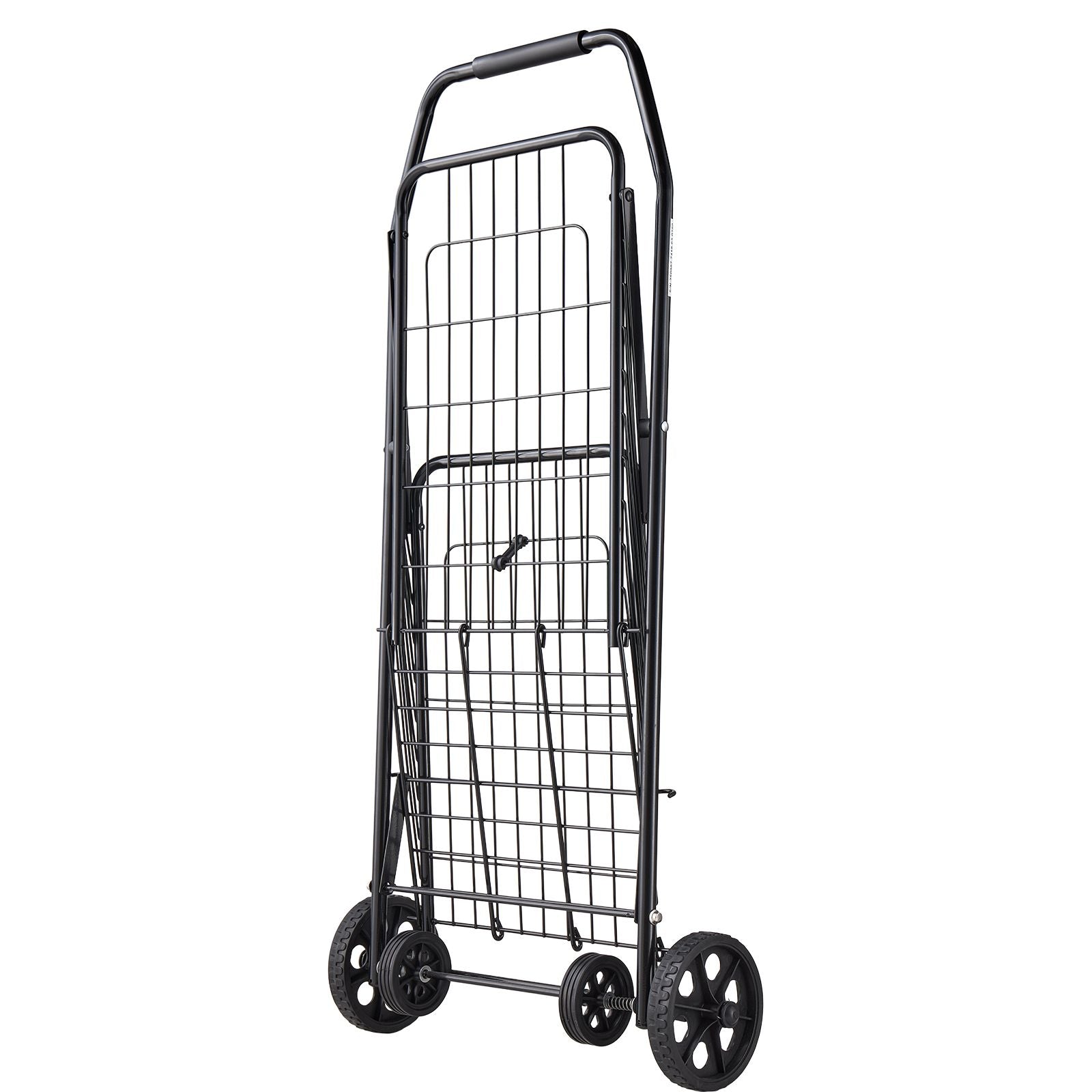 Folding Shopping Cart 40.8kg Capacity Rolling Grocery Laundry Utility Cart