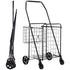 Folding Shopping Cart with Dual Baskets 45kg Load Utility Grocery Trolley