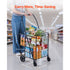 Folding Shopping Cart with Dual Baskets 45kg Load Utility Grocery Trolley