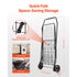 Folding Shopping Cart with Dual Baskets 45kg Load Utility Grocery Trolley
