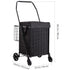Folding Shopping Cart with Dual Baskets 45kg Load Utility Grocery Trolley