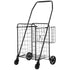 Folding Shopping Cart with Dual Baskets 45kg Load Utility Grocery Trolley