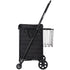 Shopping Cart, Folding Grocery Utility Cart with Dual Baskets, Waterproof Liner & Wheels, 45 KG Large Load Capacity, Heavy Duty Laundry Basket for Laundry, Shopping, Camping, Grocery, Luggage
