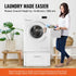 Laundry Pedestal 686mmmW x 366mmH, Washer And Dryer Base Stand Platform Universal Fit 299kg Capacity, Heavy Duty Multi-Functional Base for Washing Machine with Drawer & Rich Accessories