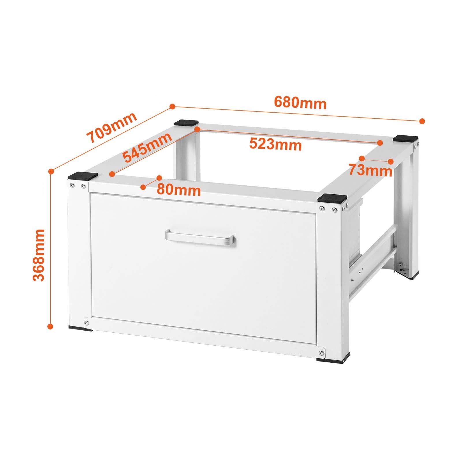 Laundry Pedestal 686mmmW x 366mmH, Washer And Dryer Base Stand Platform Universal Fit 299kg Capacity, Heavy Duty Multi-Functional Base for Washing Machine with Drawer & Rich Accessories