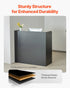 Reception Desk, 1200 x 480 x 1100 mm Rectangular Front Counter Table, Office Reception Counter with Lockable Drawer and Storage Cabinet, for Checkout, Lobby, Beauty Salon and Office, Black