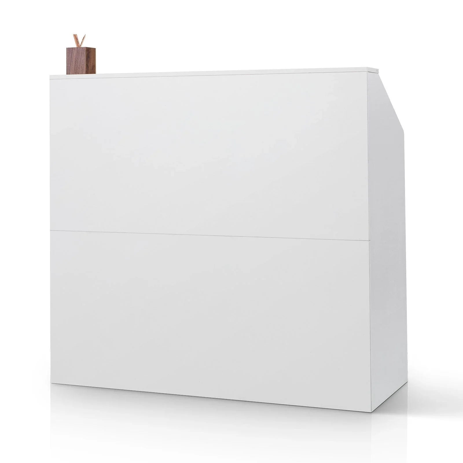 Reception Desk, 1180 x 500 x 1115 mm Rectangular Front Counter Table, Office Reception Desk, Retail Counter and Front Reception Counter, for Checkout, Lobby, Beauty Salon and Office, White